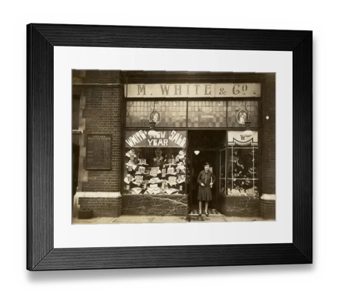 Framed Print : M. White & Co. Menswear Store - 157 Kings Road, Chelsea Framed Print : M. White & Co. Menswear Store - 157 Kings Road, Chelsea