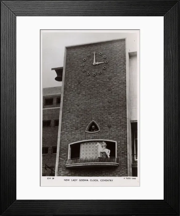 Framed Print : New Lady Godiva Clock - Coventry, West Midlands, England Framed Print : New Lady Godiva Clock - Coventry, West Midlands, England