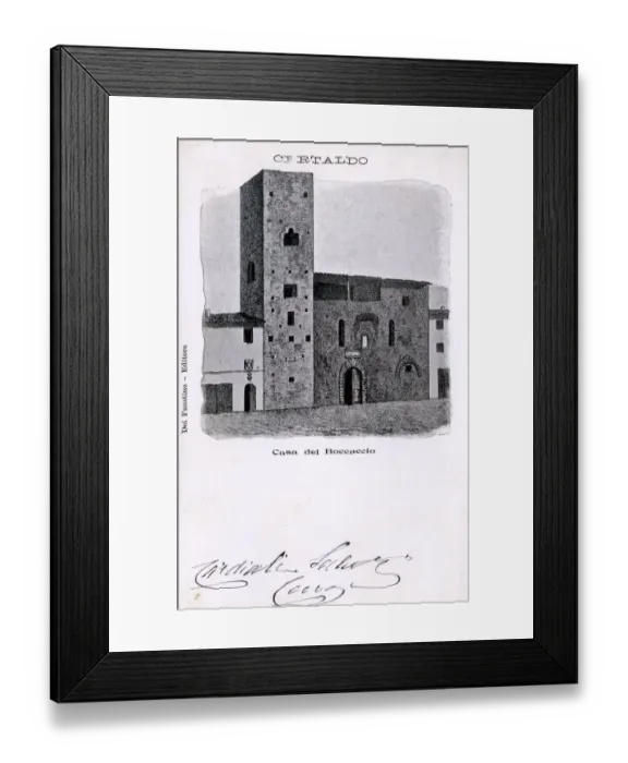 Framed Print : Certaldo, Tuscany, Italy - Casa del Boccaccio