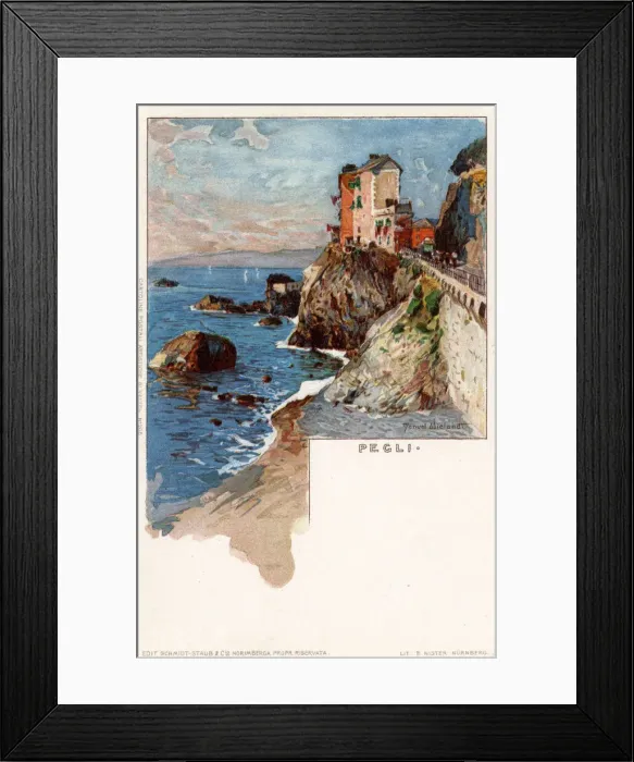 Framed Print : Pegli - View of the Coast - Italy Framed Print : Pegli - View of the Coast - Italy