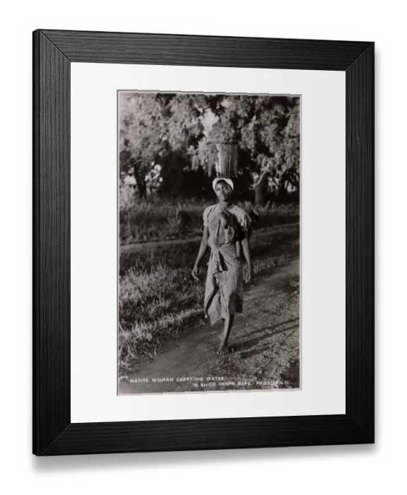 Framed Print : Zambia (Northern Rhodesia) - Woman carrying water Framed Print : Zambia (Northern Rhodesia) - Woman carrying water