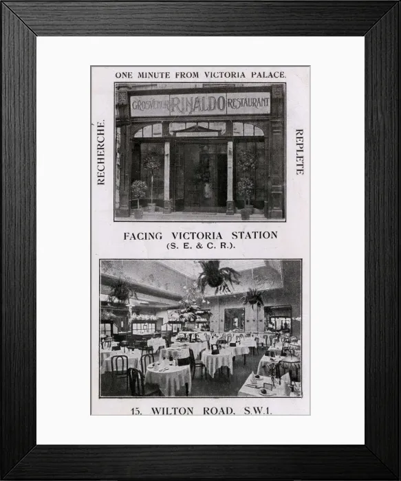 Framed Print : Rinaldo Grosvenor Restaurant - 15 Wilton Road, Pimlico Framed Print : Rinaldo Grosvenor Restaurant - 15 Wilton Road, Pimlico
