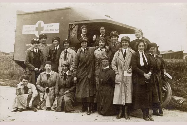 Le Treport, France - WW1 - Ambulance drivers, nurses, staff
