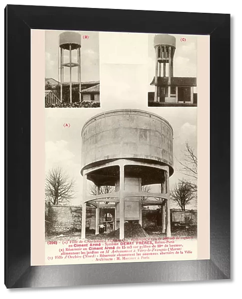 French Water Towers - Built in Reinforced Concrete