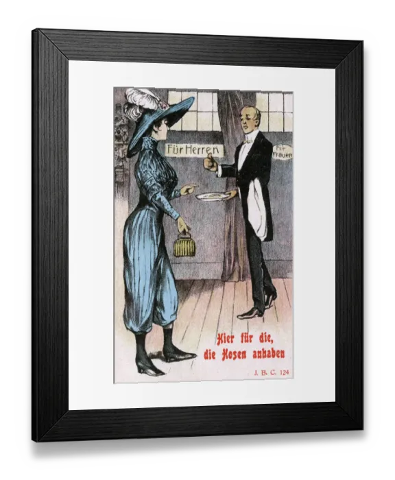 Framed Print : Comment on Womens Fashion for wearing trousers / culottes Framed Print : Comment on Womens Fashion for wearing trousers / culottes