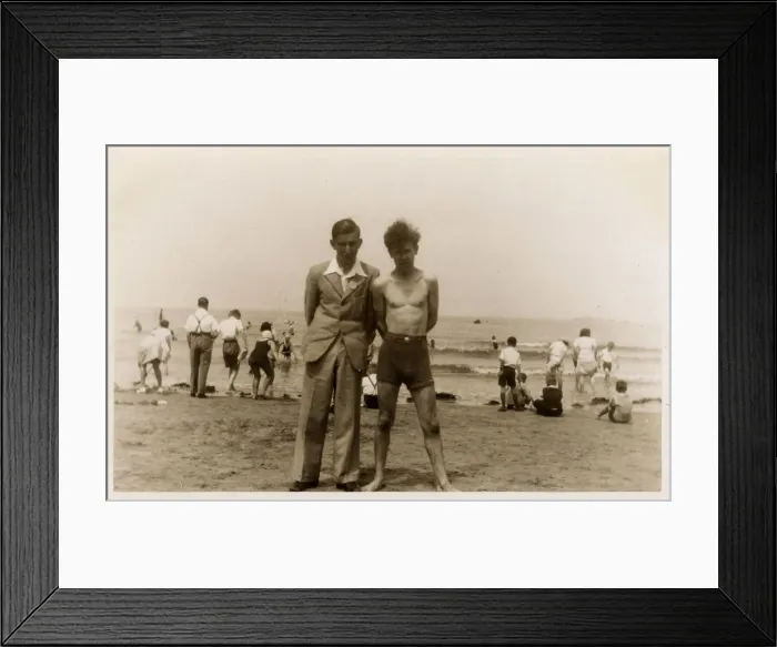 Framed Print : Two brothers at the British seaside Framed Print : Two brothers at the British seaside