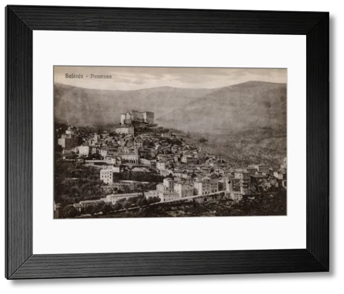 Framed Print : Lazio, Italy - Panorama of Subiaco - View of Rocca Abbaziale Framed Print : Lazio, Italy - Panorama of Subiaco - View of Rocca Abbaziale
