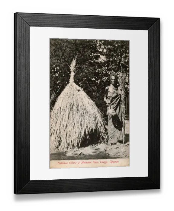 Framed Print : Busoga, Uganda - Heathen Shrine and Medicine Man Framed Print : Busoga, Uganda - Heathen Shrine and Medicine Man