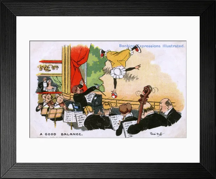Framed Print : Banking Expressions Illustrated - A Good Balance Framed Print : Banking Expressions Illustrated - A Good Balance