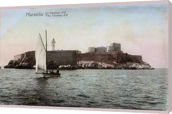 Sailing boat passing the Chateau D If - Marseille, France