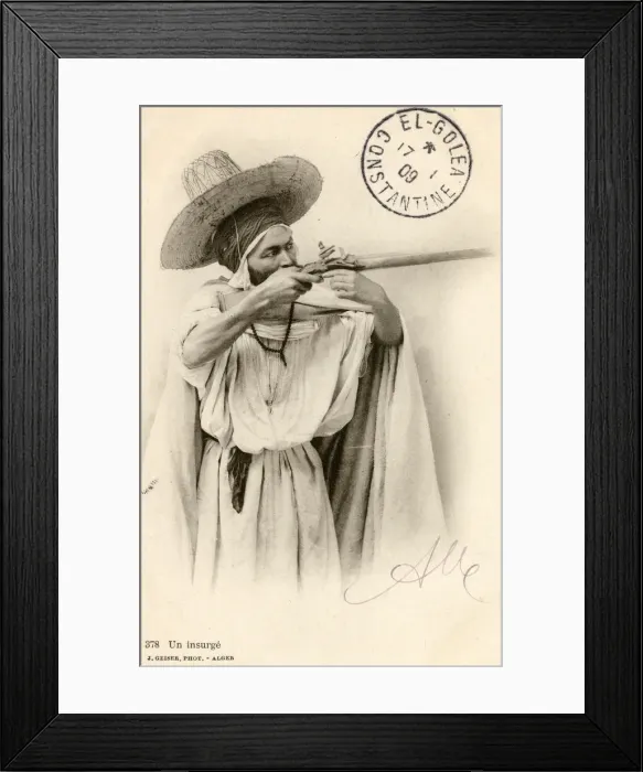 Framed Print : Algeria - An Insurgent aiming his rifle Framed Print : Algeria - An Insurgent aiming his rifle