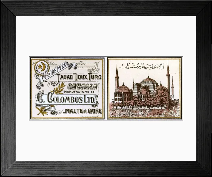 Framed Print : Early Egyptian Cigarette Packet - Front and Back (combined) Framed Print : Early Egyptian Cigarette Packet - Front and Back (combined)