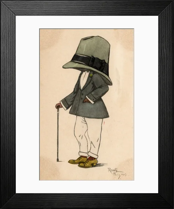 Framed Print : Fashionable Edwardian Swagger Style - Gentlemans Hat Framed Print : Fashionable Edwardian Swagger Style - Gentlemans Hat