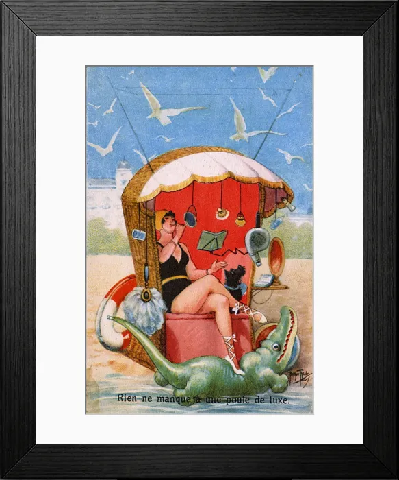Framed Print : A Poule de Luxe relaxing on the seashore Framed Print : A Poule de Luxe relaxing on the seashore