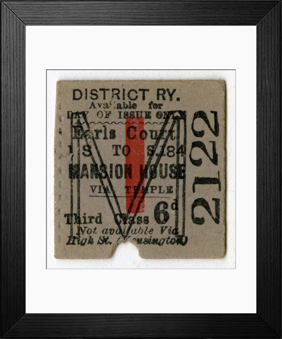 Framed Print : London Underground - District Line - Single Ticket Framed Print : London Underground - District Line - Single Ticket