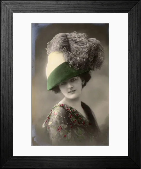 Framed Print : Fashionable Style - Massive hat with feather adornment Framed Print : Fashionable Style - Massive hat with feather adornment