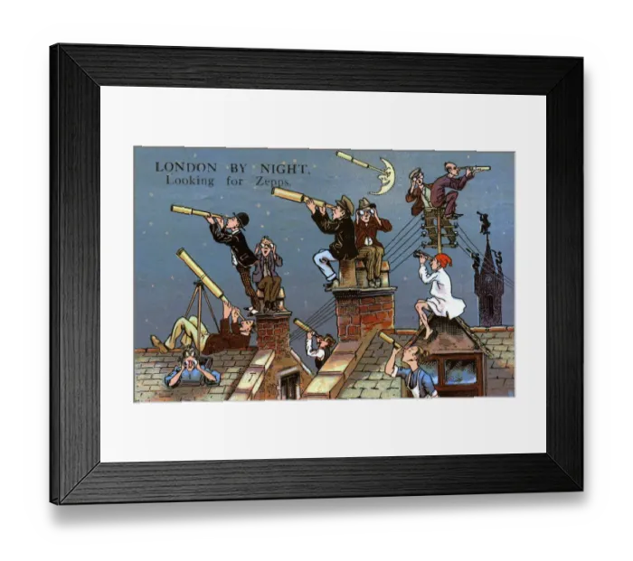 Framed Print : London by Night - Looking for Zeppelins Framed Print : London by Night - Looking for Zeppelins
