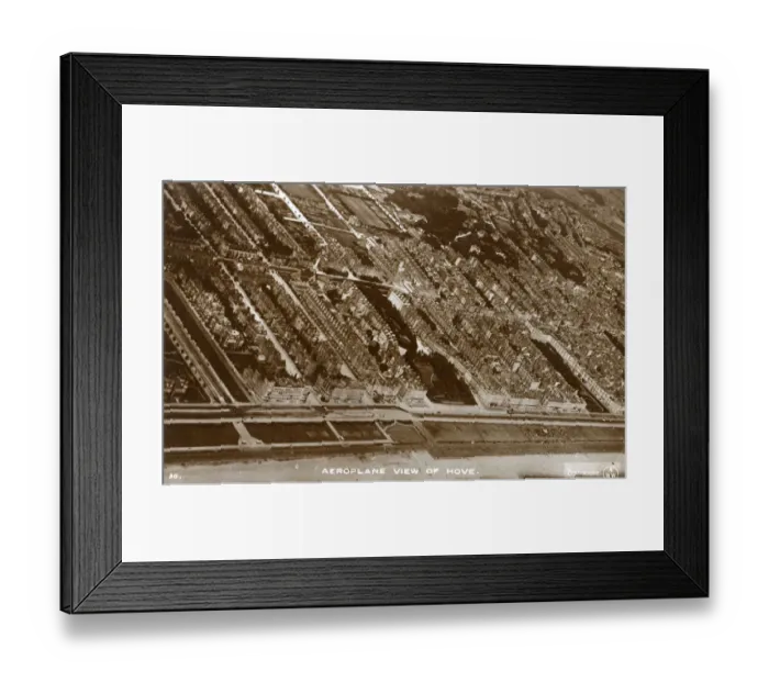 Framed Print : View from an aeroplane of Hove, East Sussex, England Framed Print : View from an aeroplane of Hove, East Sussex, England