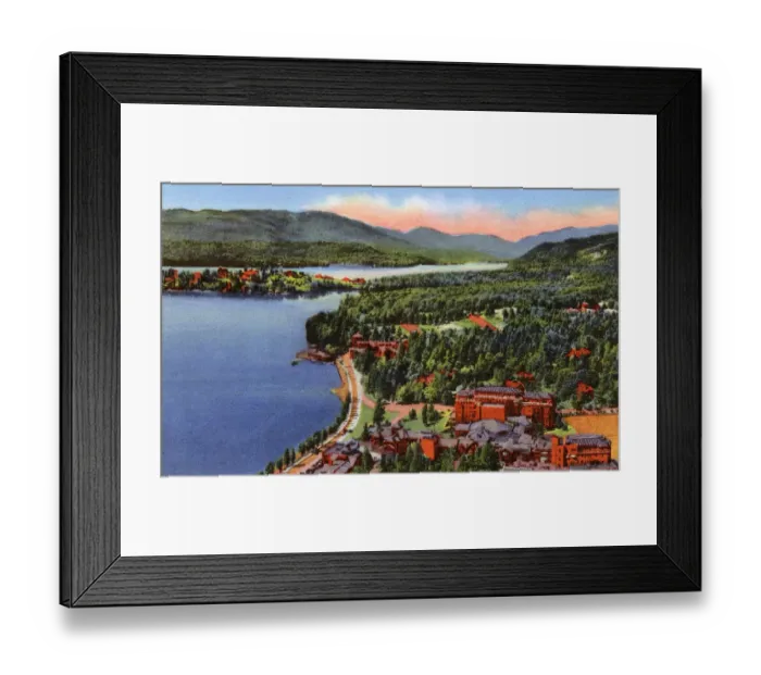Framed Print : Lake Placid, N. Y. USA - Mirror Lake and Club Buildings Framed Print : Lake Placid, N. Y. USA - Mirror Lake and Club Buildings