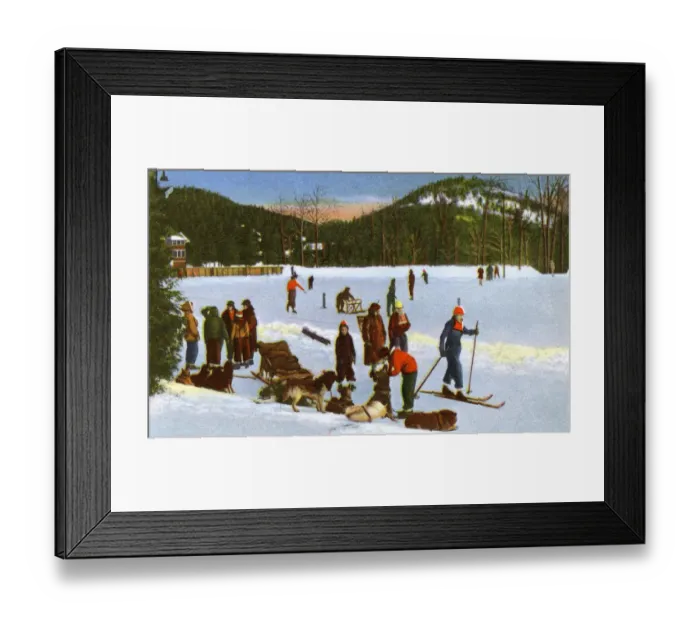 Framed Print : Lake Placid, N. Y. USA - Winter - The Club Skating Rink Framed Print : Lake Placid, N. Y. USA - Winter - The Club Skating Rink