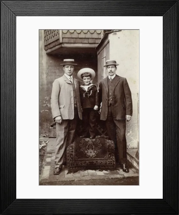 Framed Print : Threshold photograph - Edwardian trio - Father, Uncle, son Framed Print : Threshold photograph - Edwardian trio - Father, Uncle, son