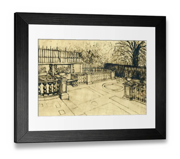 Framed Print : Garden of Hamilton Place before Lecture Theatre construction Framed Print : Garden of Hamilton Place before Lecture Theatre construction
