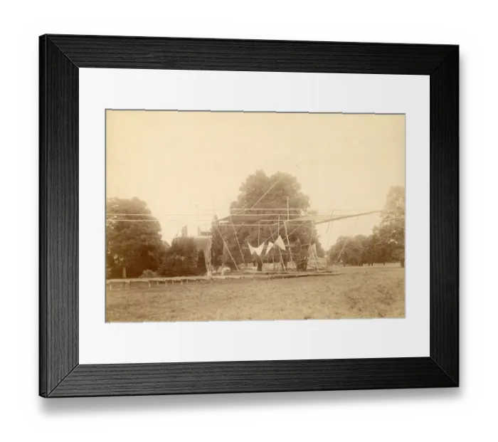 Framed Print : Sir Hiram Maxim steam-driven aeroplane, Baldwyn?s Park, Kent Framed Print : Sir Hiram Maxim steam-driven aeroplane, Baldwyn?s Park, Kent