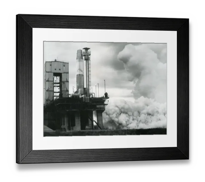 Framed Print : Blue Streak static firing of vehicle 4D4 on the C3 stand Framed Print : Blue Streak static firing of vehicle 4D4 on the C3 stand