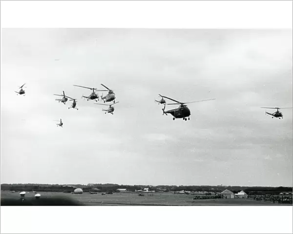 A mixed formation of Westland helicopters