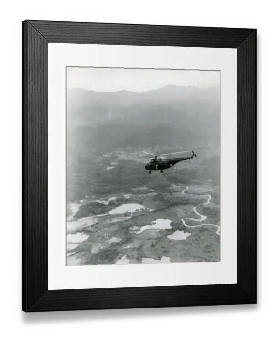 Framed Print : Westland Whirlwind of No155 Squadron over Malaya in 1958 Framed Print : Westland Whirlwind of No155 Squadron over Malaya in 1958