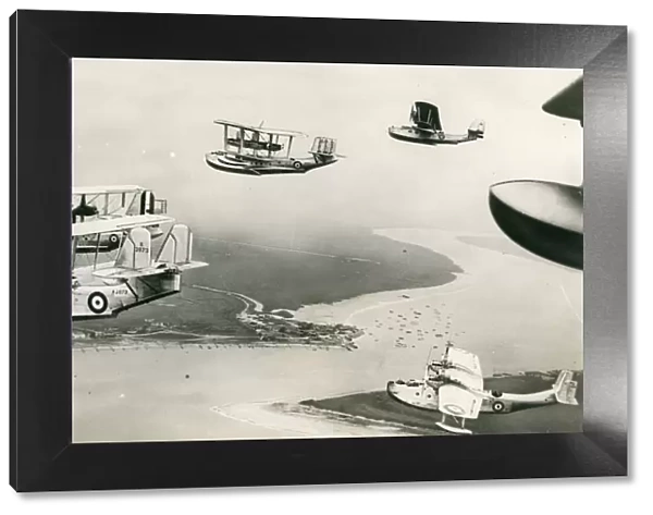 RAF flying boats over Felixstowe in June 1935 on their ?