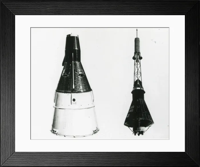Framed Print : The Gemini, left, and Mercury spacecraft compared Framed Print : The Gemini, left, and Mercury spacecraft compared