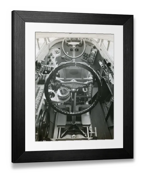 Framed Print : Dual-control cockpit of Short S14 Sarafand, S1589 Framed Print : Dual-control cockpit of Short S14 Sarafand, S1589