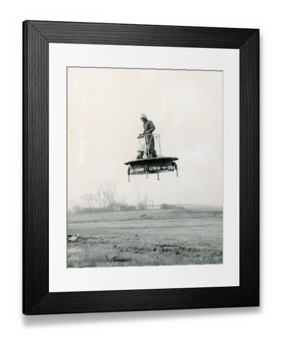 Framed Print : Pilot Phil Johnston flying the Hiller VZ-1 Flying Platform Framed Print : Pilot Phil Johnston flying the Hiller VZ-1 Flying Platform