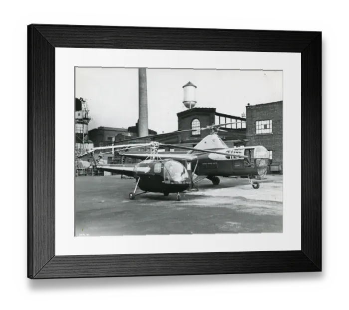 Framed Print : Sikorsky S-52 or H-18, foreground, and Sikorsky S-51 Framed Print : Sikorsky S-52 or H-18, foreground, and Sikorsky S-51