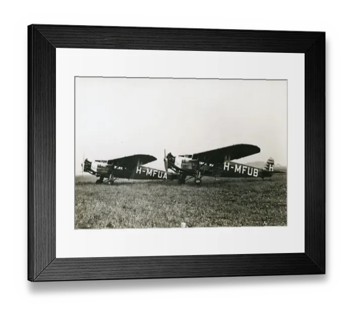 Framed Print : Fokker FXIs, H-MFUA and H-MFUB Framed Print : Fokker FXIs, H-MFUA and H-MFUB