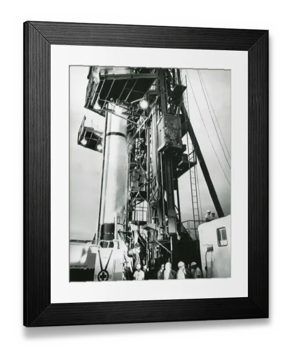 Framed Print : Astronaut Virgil ?Gus? Grissom is raised in a lift to t? Framed Print : Astronaut Virgil ?Gus? Grissom is raised in a lift to t?