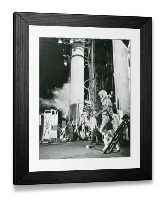 Framed Print : Astronaut Virgil ?Gus? Grissom steps down from the van ? Framed Print : Astronaut Virgil ?Gus? Grissom steps down from the van ?