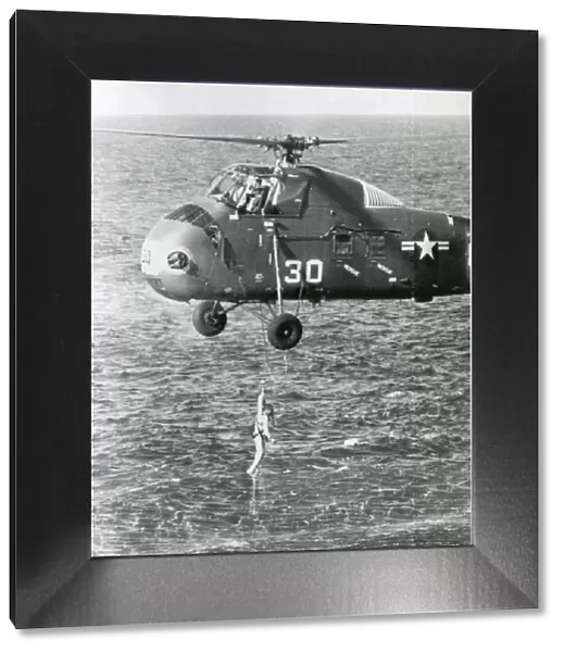 A US Marines helicopter lifts astronaut Virgil ?Gus? Gr?