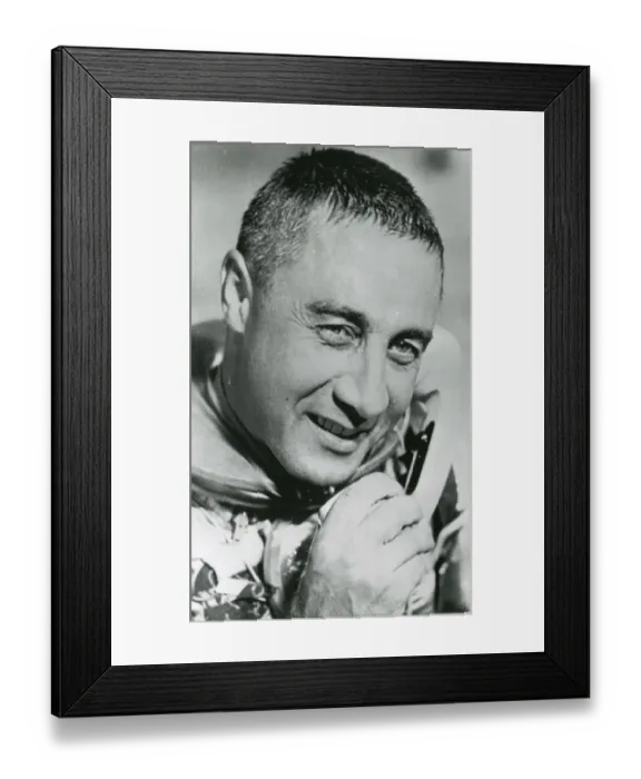 Framed Print : Astronaut Virgil ?Gus? Grissom talks on the telephone t? Framed Print : Astronaut Virgil ?Gus? Grissom talks on the telephone t?