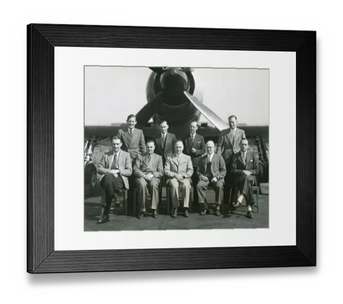 Framed Print : The Napier experimental team in front of Hawker Tempest? Framed Print : The Napier experimental team in front of Hawker Tempest?