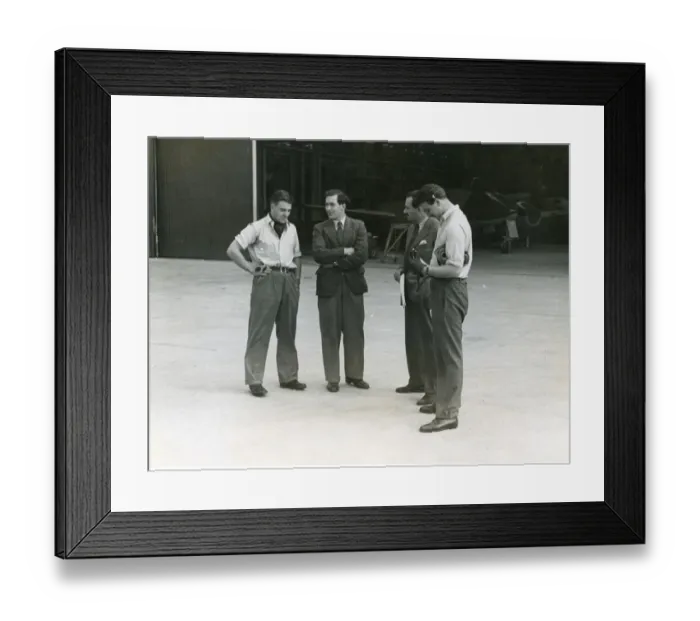 Framed Print : Gloster test pilots: Beamont, Stanbury, Greenwood and Preedy Framed Print : Gloster test pilots: Beamont, Stanbury, Greenwood and Preedy
