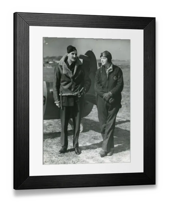 Framed Print : Two test pilots - Cdr Dobson, RAF and ?Dutch? Holland Framed Print : Two test pilots - Cdr Dobson, RAF and ?Dutch? Holland