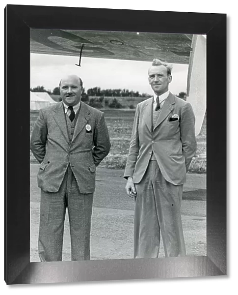 P. J. Field Richards, Avro test pilot, left, and W. G. N. ?