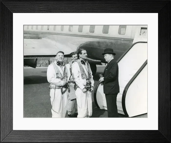 Framed Print : From left: Test pilots Joseph Harold ?Jimmy? Orrell and? Framed Print : From left: Test pilots Joseph Harold ?Jimmy? Orrell and?