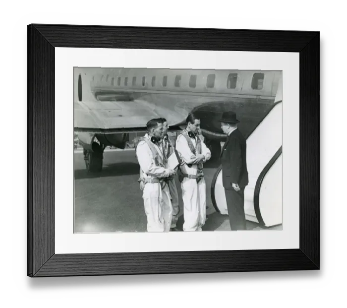 Framed Print : From left: Test pilots Joseph Harold ?Jimmy? Orrell and? Framed Print : From left: Test pilots Joseph Harold ?Jimmy? Orrell and?