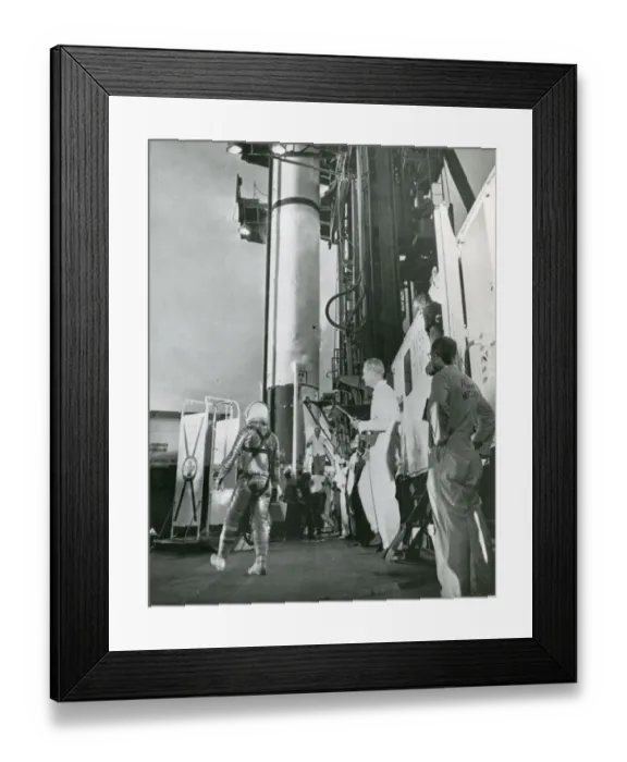 Framed Print : Astronaut Virgil ?Gus? Grissom approaches his Redstone ? Framed Print : Astronaut Virgil ?Gus? Grissom approaches his Redstone ?