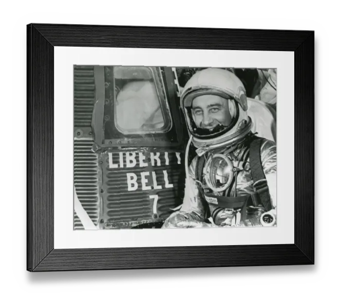 Framed Print : Astronaut Virgil ?Gus? Grissom beside his Mercury space? Framed Print : Astronaut Virgil ?Gus? Grissom beside his Mercury space?