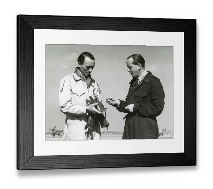 Framed Print : Hawker test pilots Flt Lt Ralph S. Munday and Cpt Hs Broad Framed Print : Hawker test pilots Flt Lt Ralph S. Munday and Cpt Hs Broad