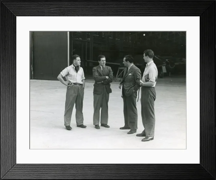Framed Print : Gloster test pilots: Beamont, Stanbury, Greenwood and Preedy Framed Print : Gloster test pilots: Beamont, Stanbury, Greenwood and Preedy
